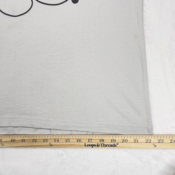 Mickey Mouse Fitted Tee Shirt Mens L Day of the Dead Themed ☠️ Off White - Picture 7 of 13